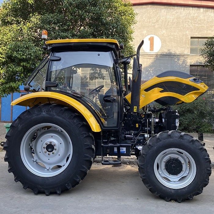 新しい2024ギアドライブ 農用トラクター 110HP 120HP ギアボックス付きホイールトラクター