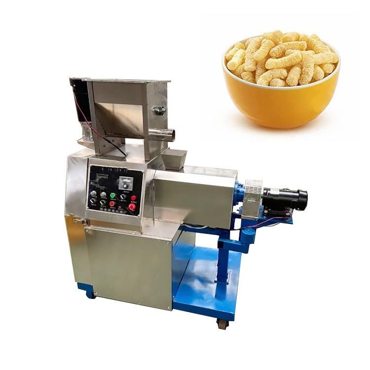 5.5kw スナックバー ツインスクリューエクストルーダー パフされたトウモロコシチップス スナック 食品製造機