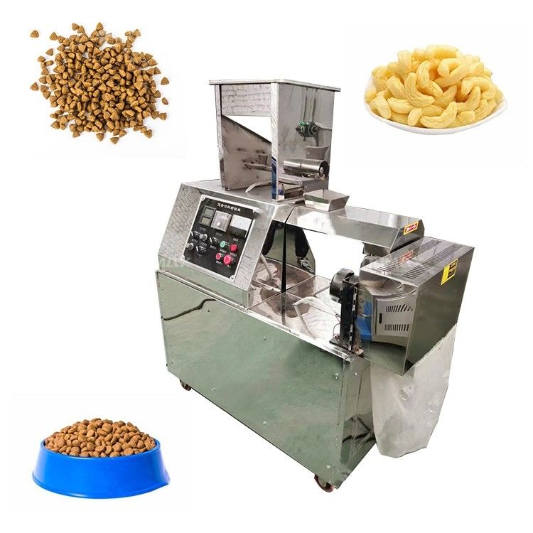 5.5kw スナックバー ツインスクリューエクストルーダー パフされたトウモロコシチップス スナック 食品製造機